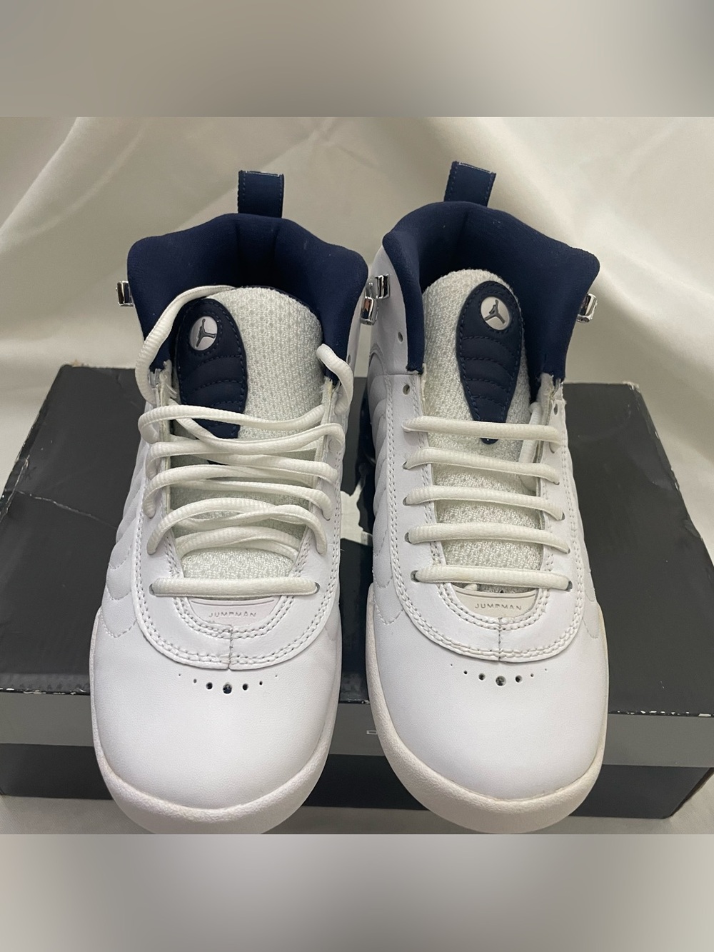 Nike Air Jordan Jumpman Team Pro GS White Midnight Navy Size 5Y 331815-103 With